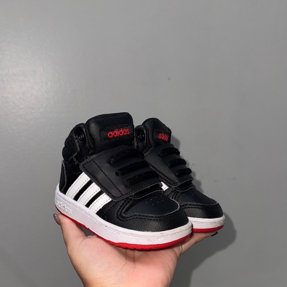 Adidas Kids Black and Red Sneakers